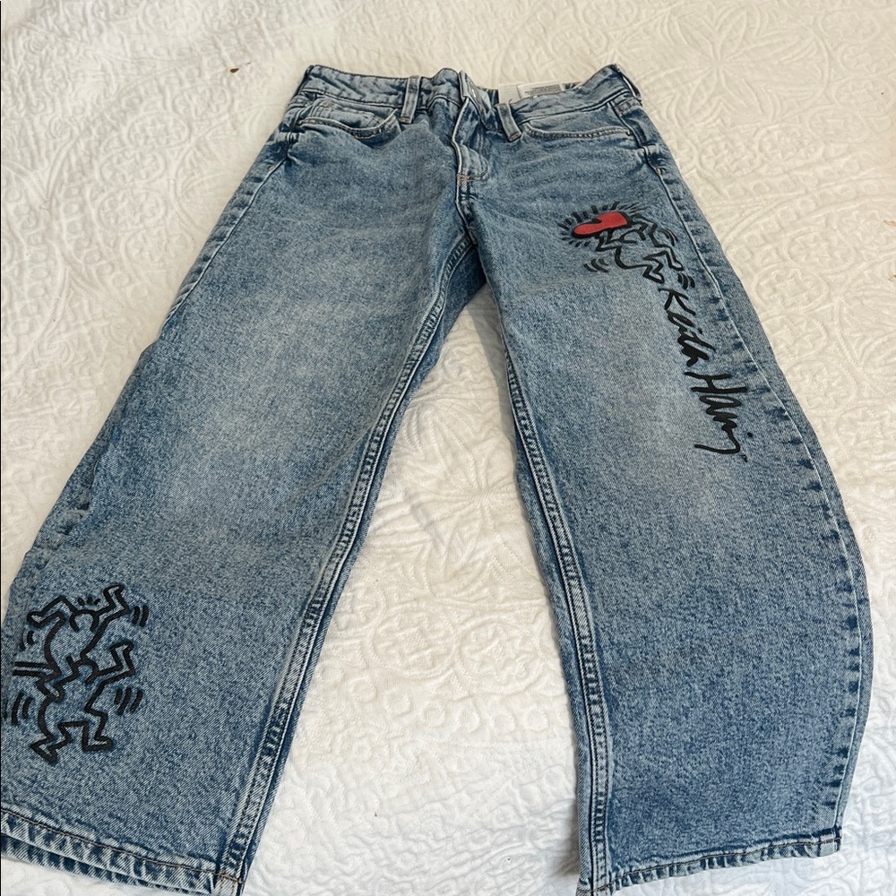 H&M Light Blue Kids Jeans with Graphic Art